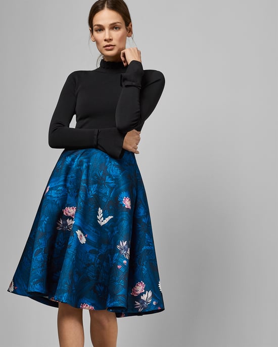 Ted Baker Kalinaa Wonderland Knit Bodice Dress in Black