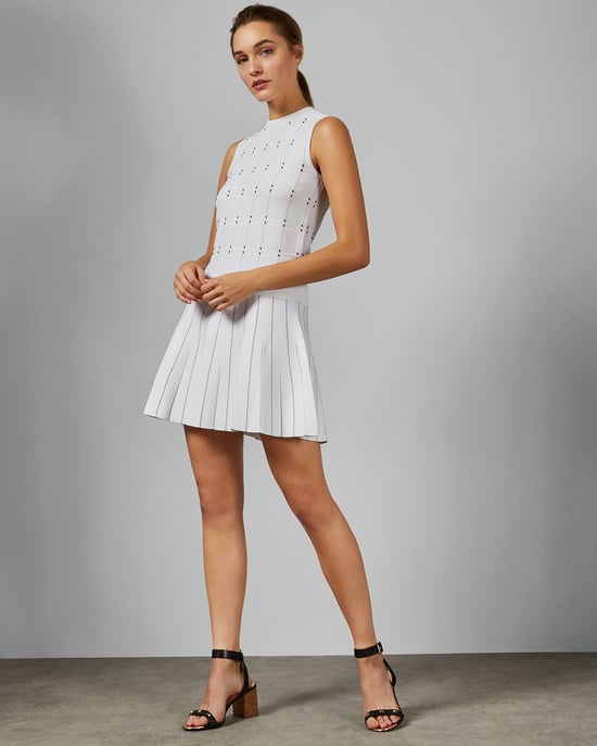 Ted Baker Lornia Stitch Detail Mockable Dress in Ivory