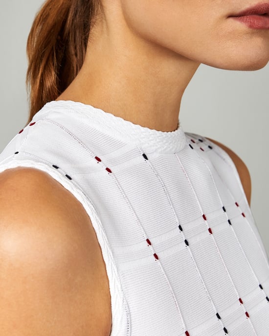 Ted Baker Lornia Stitch Detail Mockable Dress in Ivory