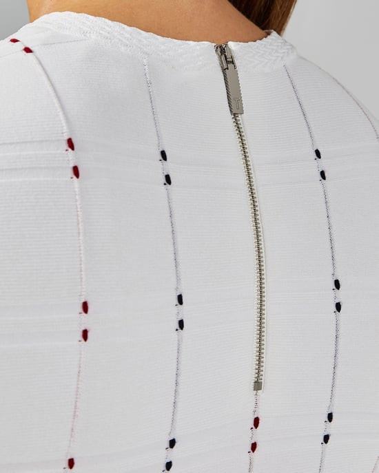 Ted Baker Lornia Stitch Detail Mockable Dress in Ivory
