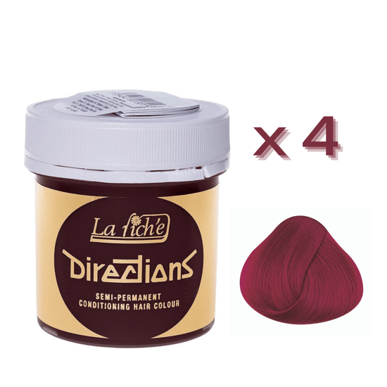 4 x La Riche Directions Semi-Permanent Hair Color 88ml Tubs - TULIP