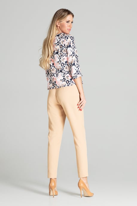 Beige Tapered Trousers
