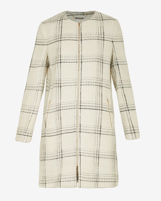 Ted Baker Mairey Boucle Checked Coat in White