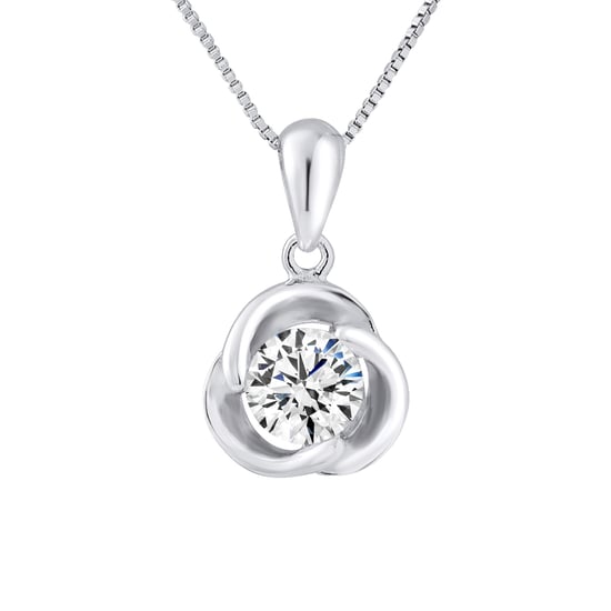 Zilver 925 zirkonium zilveren oxide bloem hanger wordt geleverd met een ketting aangeboden - Image 1