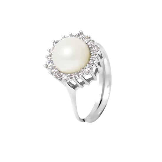 DIADEMA - Massive Ring with Freshwater Pearl - Pure White Collection