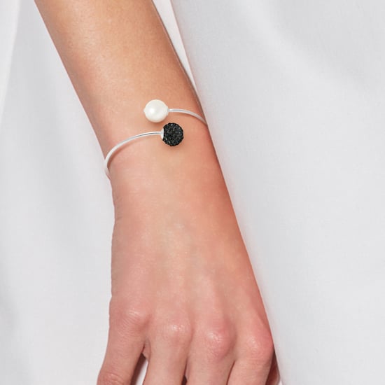 Armband u en mij witte cultuur parel en kristal preciosa wit semi rigide zilver 925 - Image 2