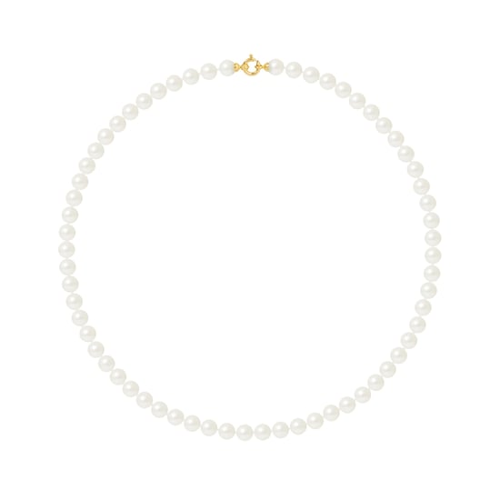 Rank prinses ketting Zoet Water kralen rond 78mm White sluiting Luxe 18K Yellow Gold - Image 1