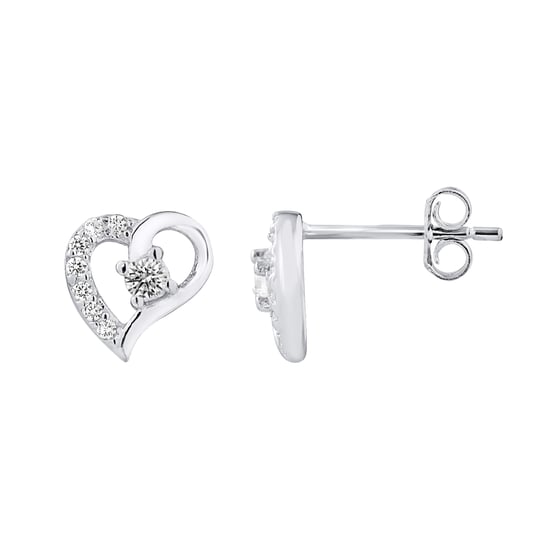 Solitaire oorbellen harten zirkonium zilver 925 - emoi - Image 1
