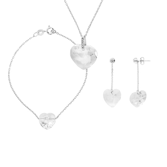 DIADEMA - Set Swarovski Heart - Necklace, Bracelet, Earrings - Love Jewelry Collection