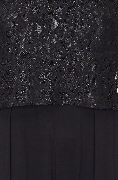Black Lace Top Overlay Jumpsuit