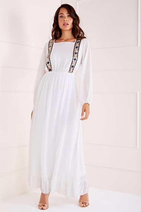 Embroidered Detail Maxi Dress