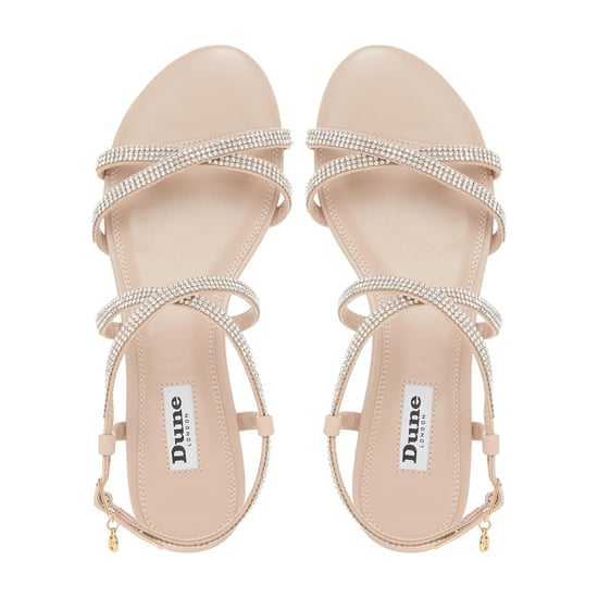 Dune Ladies NEVE Multiple Strap Diamante Embellished Flat Sandals