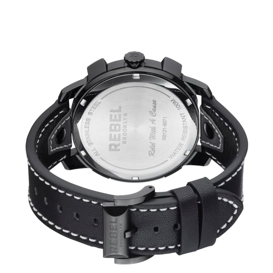 Rebel Men's Weeksville Black Dial Leather Watch