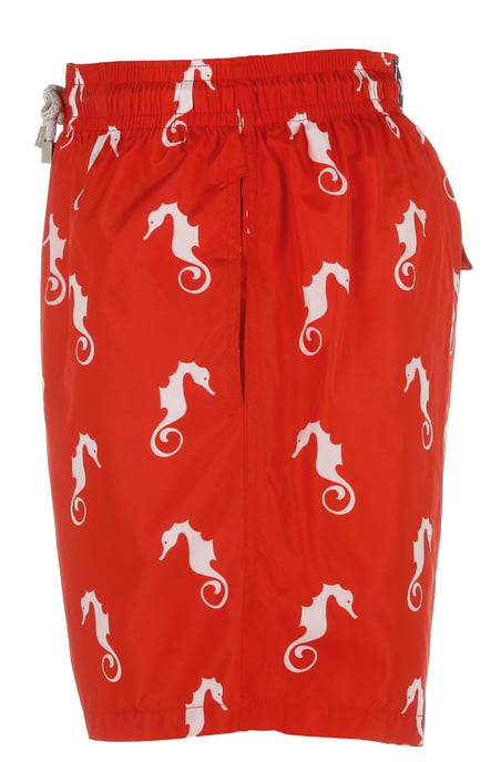 Men's Red Seahorse Swim Shorts