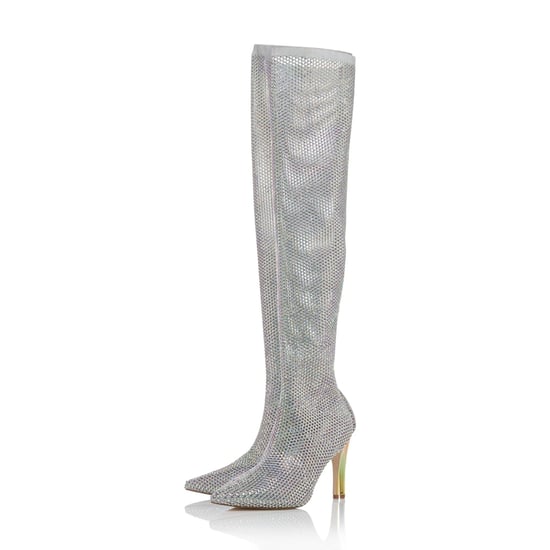 Dune Ladies SACRAMENTIE Embellished Mesh Stretch Over The Knee Boots