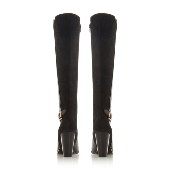 Dune Ladies SAMUELLA Mixed Material Knee High Buckle Strap Boots