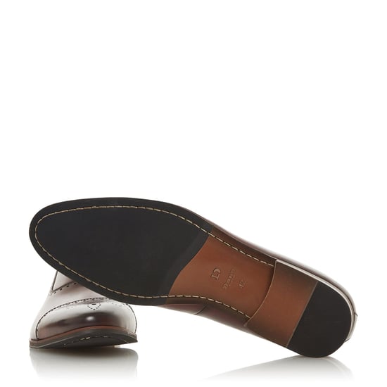 Dune Mens SANDALWOOD Burnished Brogue Toecap Shoes