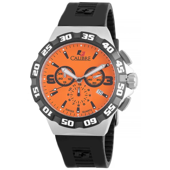 Calibre Men's Lancer Swiss Made Movement Watch Black Rubber Orange L3 Dial - Image 1