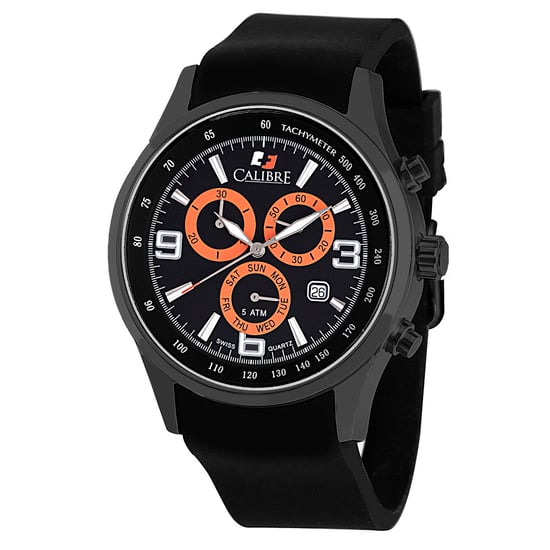 Calibre Men's Mauler Swiss Made Movement Watch Black Silicone Strap Black Dial - Image 1