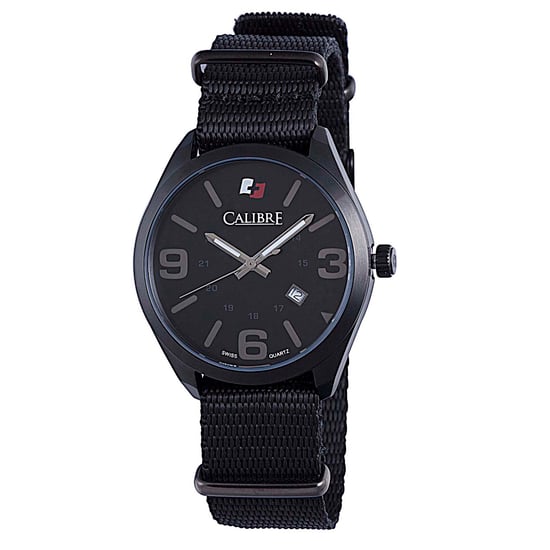 Calibre Men's Trooper Swiss Made Movement Watch Black Canvas Strap Black Dial - Image 1