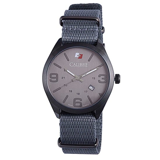 Calibre Men's Trooper Swiss Made Movement Watch Grey Canvas Strap Grey Dial - Image 1