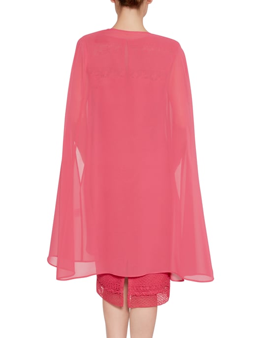 Gina Bacconi Chiffon Cape in Red