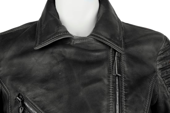 Ladies Asymetric Black Biker Jacket
