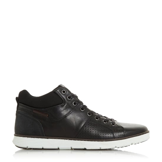 Dune Mens STRIKEBRIDGE Perforated Trim High-Top Trainers