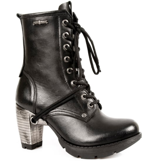 New Rock Ladies Black Leather Gothic Trail Boots- TR001-S1