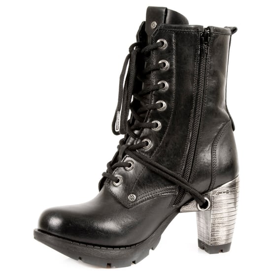 New Rock Ladies Black Leather Gothic Trail Boots- TR001-S1