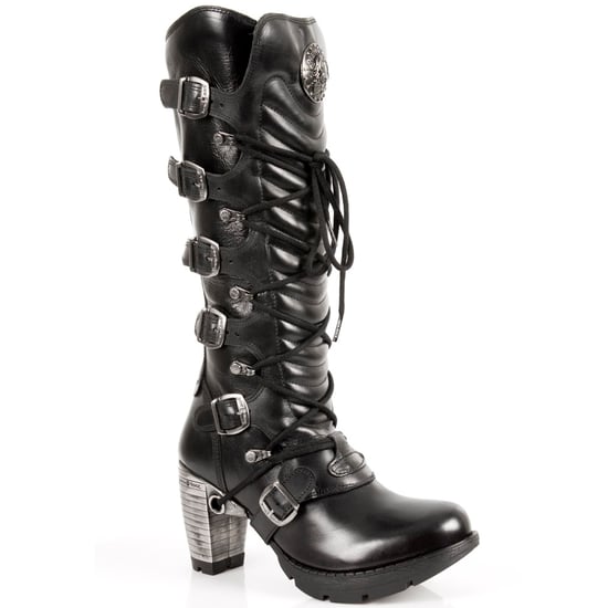 New Rock dames kniehoge laarzen met zwarte gesp en veters - TR004-S1 - Image 1