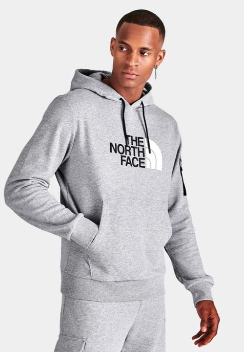 The North Face Logo Woven Pocket Hoodie in Lichtgrijs - Image 3