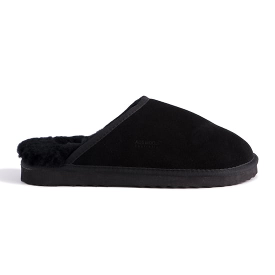 Aus Wooli "Manly" Australia Sheepskin Wool Slippers, Black