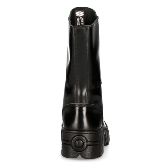 New Rock Boots Leather Mid-Calf Tower Biker Boots- M-WALL027N-C2