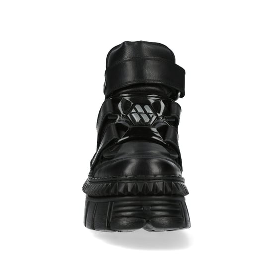 New Rock Metallic Ankle Leather Boots-WALL285-S3