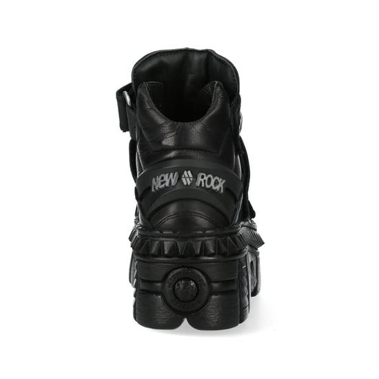 New Rock Metallic Ankle Leather Boots-WALL285-S3