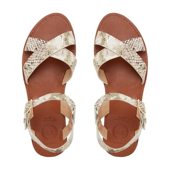 Dune Ladies WF LAVELL Wide Fit Cross Strap Flat Sandals