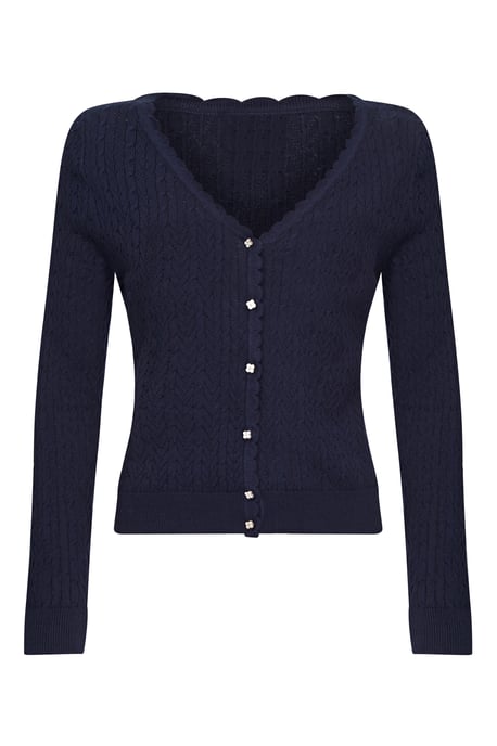 Pointelle Stitch Cardigan With Daisy But