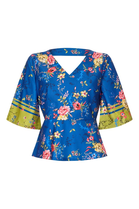 Summer Floral Printed Top With Border Sl