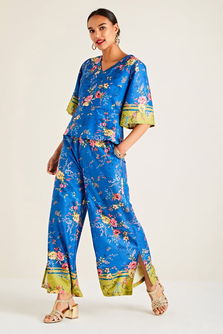 Summer Floral Printed Top With Border Sl
