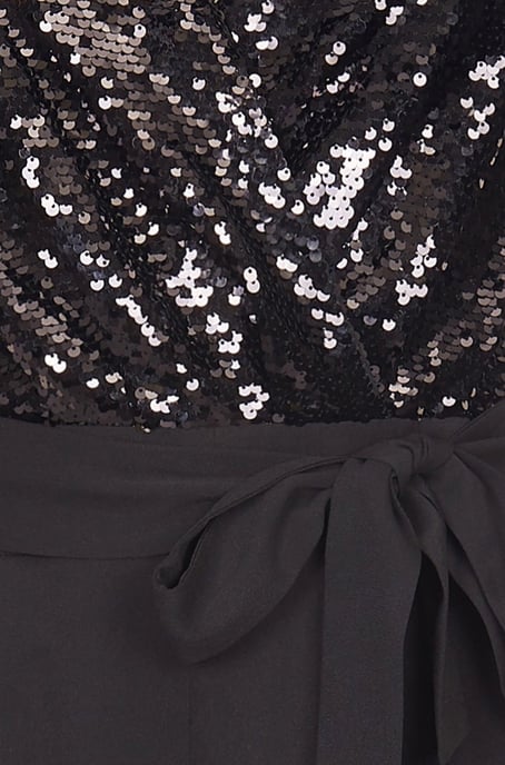 Sequin Wrap Over Jumpsuit