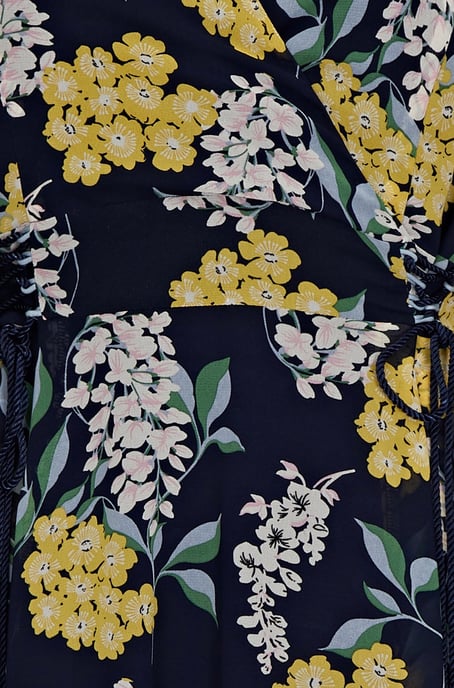 Spring Floral Dress With Tie Detail