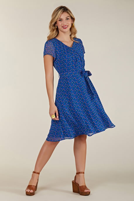 Blue Ditsy Floral Skater Dress