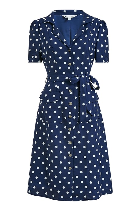 Yumi Navy Retro Shirt Dress