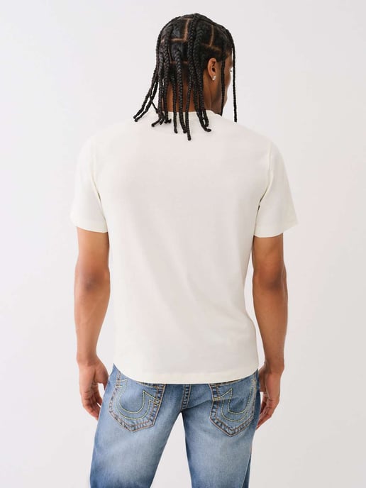 Embroidered Cowboy Tee in White