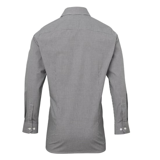 Premier Heren Gingham overhemd met lange mouwen (Zwart/Wit) - Image 2