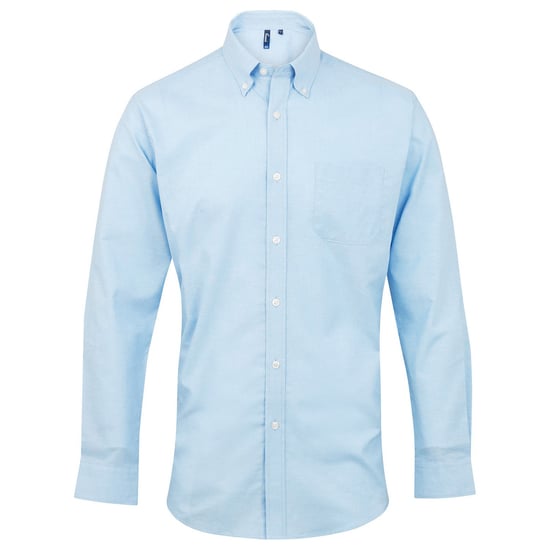 Premier Heren Signature Oxford overhemd met lange mouwen (Lichtblauw) - Image 1