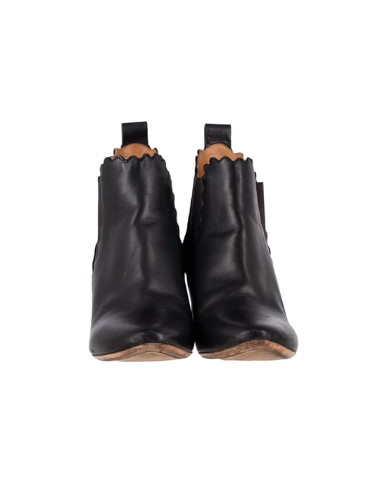 Chloé Scalloped Chelsea Boots in Zwart Leer - Image 2