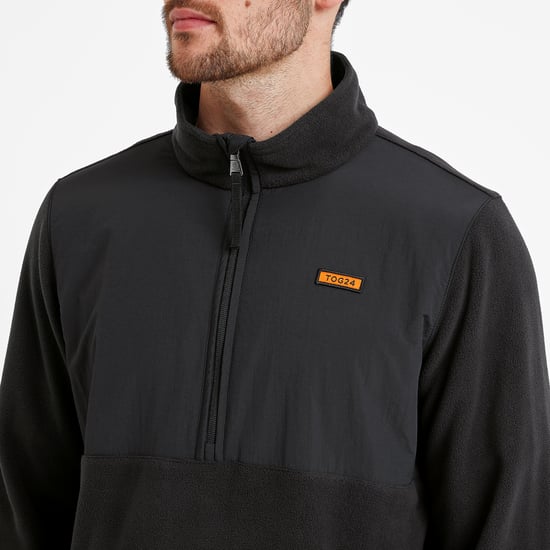 Herwick Mens Quarter Zip Fleece Black/Washed Black