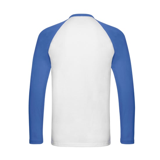 Fruit of the Loom Heren Contrast Honkbal T-shirt met lange mouwen (Wit/royaal blauw) - Image 2